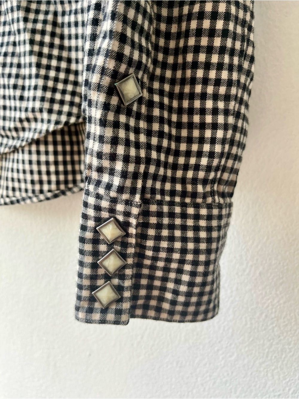 Ralph Lauren Black and White Gingham Button-Down Shirt - Picture 3 of 6